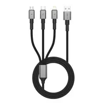 Tech-Protect UltraBoost DNA 3-in-1 data transfer and charging cable | USB-C to Micro USB, Lightning | 15W | 1.2m | gray