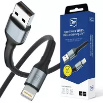 3MK Hyper N-SERIES data transfer and charging cable | USB-A to Lightning | 12W | 1m | black