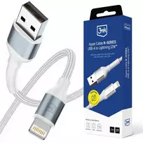 3MK Hyper N-SERIES data transfer and charging cable | MFi | USB-A to Lightning | 12W | 2m | white