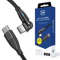 3MK Hyper N-SERIES data transfer and charging cable | USB-C to USB-C | 60W | 2m | black