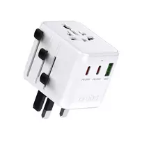 SBS Universal travel adapter with USB-A and 2x USB-C