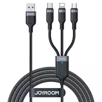 Joyroom Multi-Use Series S-A18 3-in-1 data transfer and charging cable | USB-A to Lightning, USB-C, Micro USB | 0.3m | black