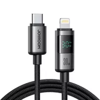 Joyroom S-A16 Pro Prism Series data transfer and charging cable | USB-C to Lightning | 30W | with LED display | 1.2m | black
