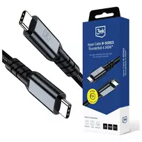 3MK Hyper N-SERIES data transfer and charging cable | USB-C to USB-C | 240W | Thunderbolt 4 | 1m | black