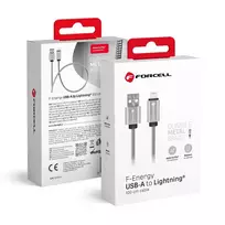 Forcell F-Energy C236 data transfer and charging cable | USB-A to Lightning | 12W | 1m | silver