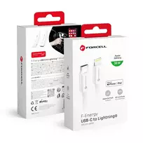 Forcell F-Energy C901 data transfer and charging cable | MFI | USB-C to Lightning | PD | 30W | 1m | white