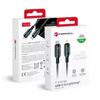 Forcell F-Energy C276 data transfer and charging cable | USB-C to Lightning | PD | 27W | with LED display | 1.2m | black