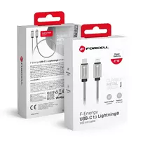 Forcell F-Energy C238 data transfer and charging cable | USB-C to Lightning | PD | 27W | 2m | silver