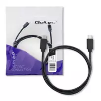 Qoltec data transfer and charging cable | USB-C to USB-C | 1.4m | black