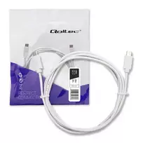 Qoltec data transfer and charging cable | USB-C to USB-C | 2m | white