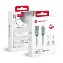 Forcell F-Energy C234 data transfer and charging cable | USB-A to USB-C | QC 3.0 | 66W | 1m | silver