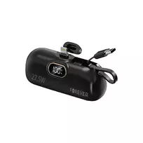 Forever  mini MTB-100 external battery (power bank) | 5000 mAh | 22.5W | Lightning, USB-C | LED display | black