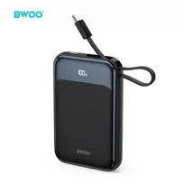 BWOO P80 Power Bank | 10,000 mAh | 20W | PD | USB-C, Wireless, MagSafe | LED Display | black