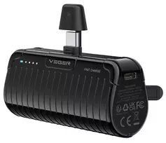 VEGER PlugOn (W0558) Power Bank | 5000 mAh | 20W | PD, QC | USB-C | black