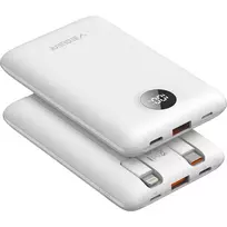 VEGER C11 (W1170) Power Bank | 10,000 mAh | 22.5W | PD, QC | USB-C, Lightning, USB-A | White