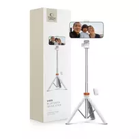 Tech-Protect L03S Bluetooth selfie stick with remote control, tripod up to 148cm and 180° head - white