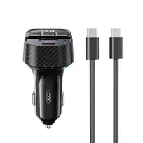 XO fM transmitter BCC17 Bluetooth MP3 car charger 30W black + USB-C to USB-C cable