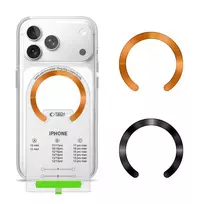 Tech-Protect MMP-210 Magnetic MagSafe Ring 2-Pack – Black  AND  Cosmic Orange