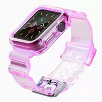 Fusion Accessories Light Set smartwatch strap for Apple Watch 2/3/4/5/6/7/SE (38/40/41 mm) | Silicone | red