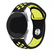 Beline 22mm Sport Silicone Watch Strap, Black|Yellow, in Box