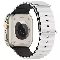 Beline apple Watch Silicone Waves strap 42|44|45|49mm white-black | white-black box
