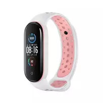 Beline design strap for Mi Band 7|6|5, white-pink