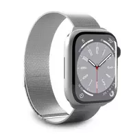 PURO Milanese Stainless Steel Strap for Apple Watch 42mm, 44mm, 45mm, 49mm - Silver