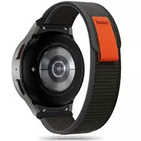Tech-Protect Nylon Strap for Samsung Galaxy Watch 4, 5, 5 Pro, 6, 7, FE - Black  AND  Orange