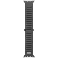 Audi Logo Synthetic Leather Magnetic Ring Strap for Apple Watch 44/45/46/49 mm - Black