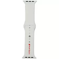 Audi Sport Red Logo Silicone Watch Strap for Apple Watch 44 | 45 | 46 | 49 mm - white