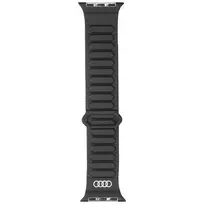 Audi Logo Synthetic Leather Magnetic Ring Strap for Apple Watch 40|41|42 mm - Black
