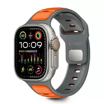 Tech-Protect ICONBAND Apple Watch Bands for Series 8, 9, 10, 11, SE, and Ultra (44, 45, 46, 49 mm) – Grey and Orange