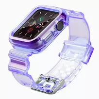 Hurtel Silicone Band Strap, Bracelet Case, and Light Set for Apple Watch 40mm - Purple