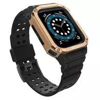 Hurtel Protective Strap Band for Apple Watch 42/44/45mm Armored Case Strap - Black, Rose Gold