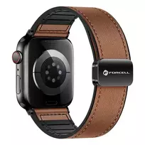 Forcell Strap for Apple Watch, F-Design FA21 magnetic, eco-friendly leather, 42/44/45/49 mm, brown