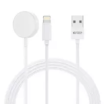 Tech-Protect UltraBoost 2in1 magnetic charger with USB-C | Lightning cables for Apple Watch, 1.5m - white