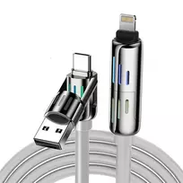 BlitzWolf 4-in-1 USB-C|USB-A to USB-C|Lightning Cable BW-HDC6 1.2m 240W RGB (gray)