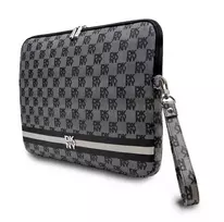 DKNY PU Leather Checkered and Stripe Laptop Sleeve, 13|14" Black