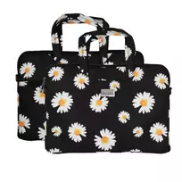 Wonder Black briefcase, 17-inch laptop, daisies