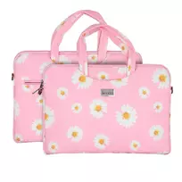 Wonder Pink daisy briefcase, 17-inch laptop