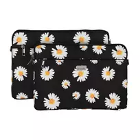 Wonder Laptop sleeve, 13-14 inches, black with daisies