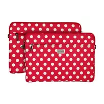 Wonder Laptop sleeve, 17 inches, red polka dot
