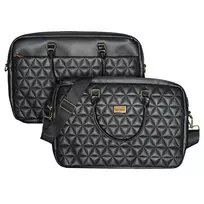 Wonder Laptop briefcase, 17-inch, black pico-quilted