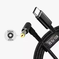 Fusion Accessories Fusion notebook charging cable, USB-C to Asus, 5.5 x 2.5 mm | 18.5V-20V | 100W | 1.8m