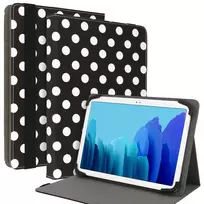Wonder Canvas tablet case, 13 inches, black with polka dots