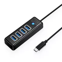 Orico PW4U-C3 USB-C | 4-Port USB-A 3.0 Hub - Black