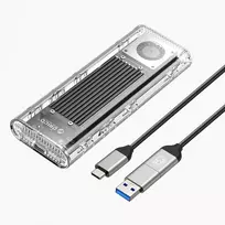 Orico TCM2-G20 M.2 NVMe USB-C 3.2 20Gb/s Disk Drive - Silver/Transparent