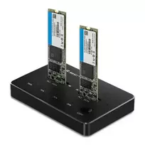 Qoltec Drive docking station for 2x M.2 SATA SSDs | NGFF | USB Type C
