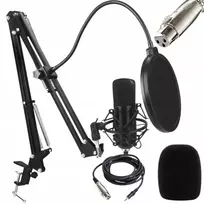 FUSION XLR Studio Microphone | Podcasts | Streaming | Voice Recording + Adjustable Stand, Pop Filter | Black