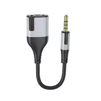OEM Borofone BL19 Creator 2-in-1 Cable - 3.5mm male to 2x3.5mm female - 15cm black
